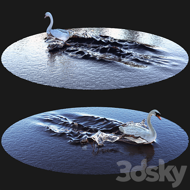 Goose on water 3DSMax File - thumbnail 1