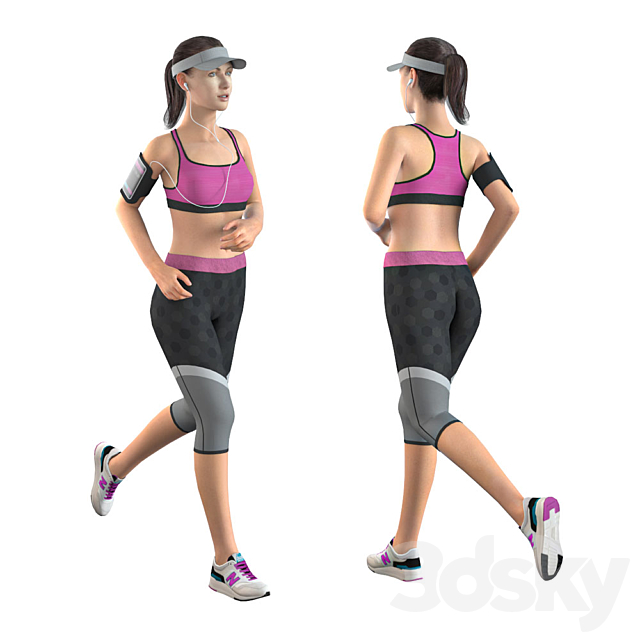 Jogging girl 3ds Max - thumbnail 1