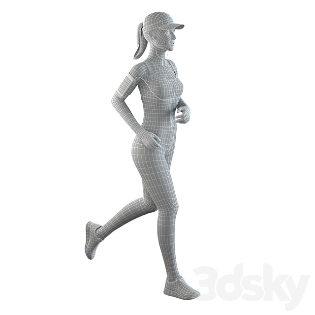 Jogging girl 3ds Max - thumbnail 3