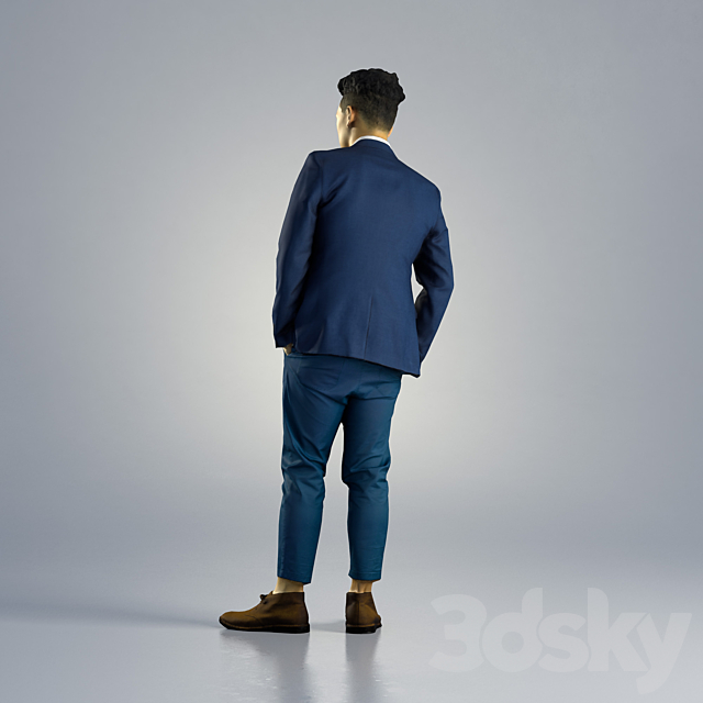 Man Jake Business Standing 001 3ds Max - thumbnail 2