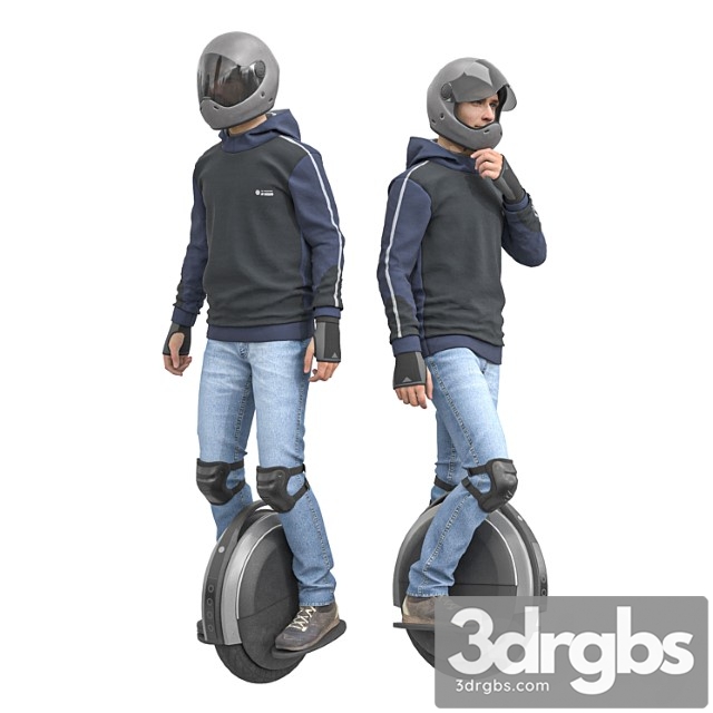 Man on an electric unicycle - thumbnail 1