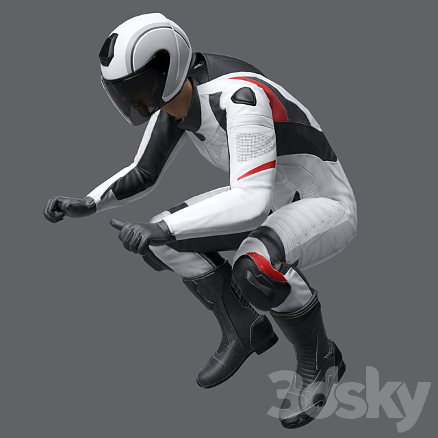 Motorcyclist 3ds Max - thumbnail 1