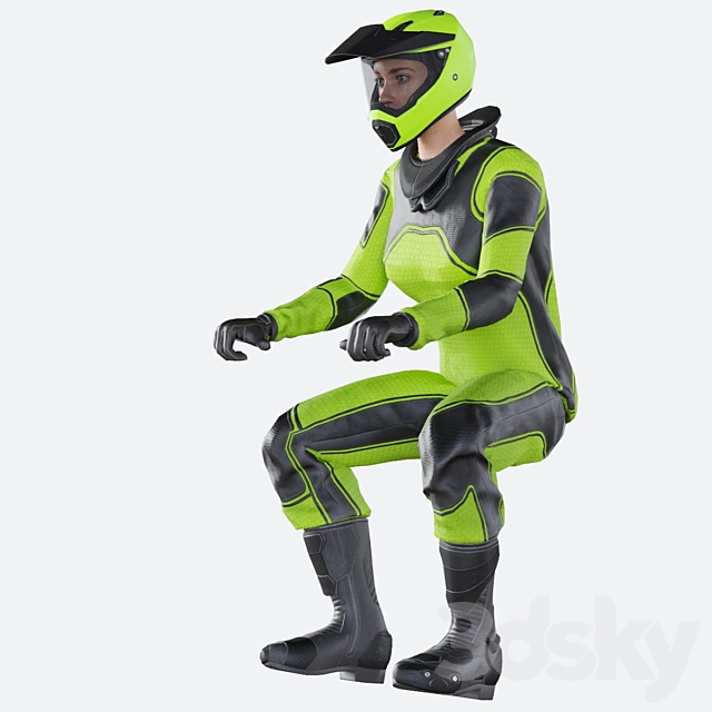 motorcyclist 3ds Max - thumbnail 2