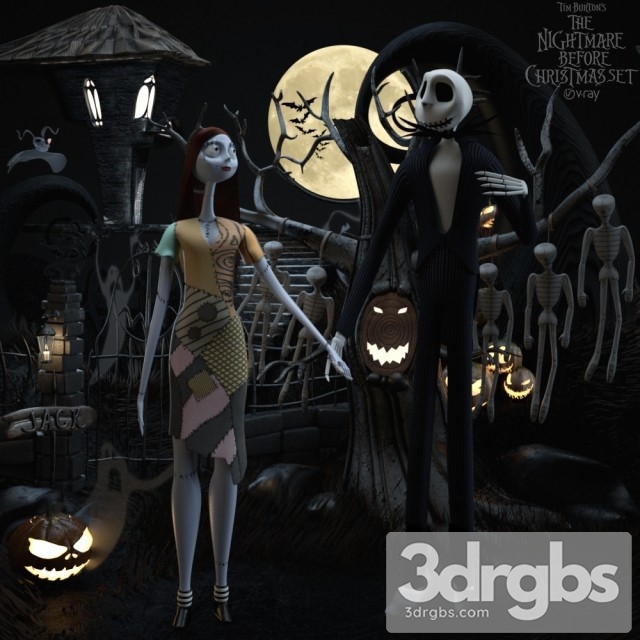 Nightmare Before Christmas Set 3dsmax Download - thumbnail 1