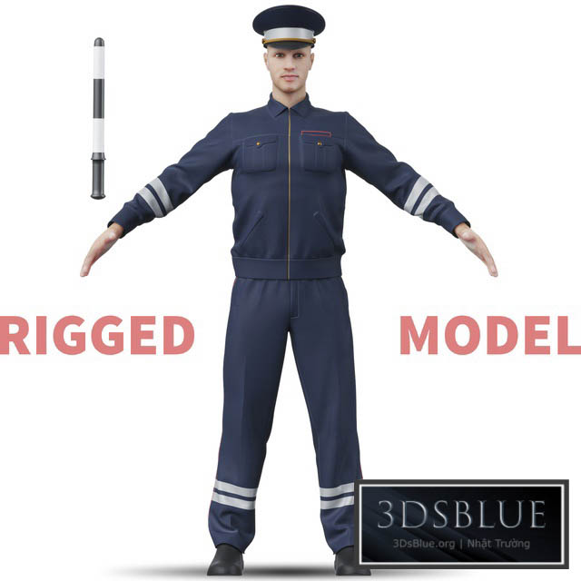 Policeman. Inspector 3DS Max - thumbnail 3