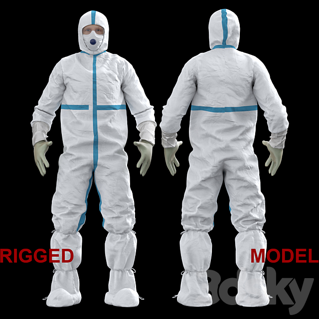 Protective suit. Quarantine 3ds Max - thumbnail 1