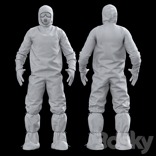 Protective suit. Quarantine 3ds Max - thumbnail 2