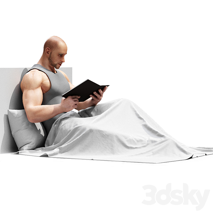 Reading man 3DS Max - thumbnail 2