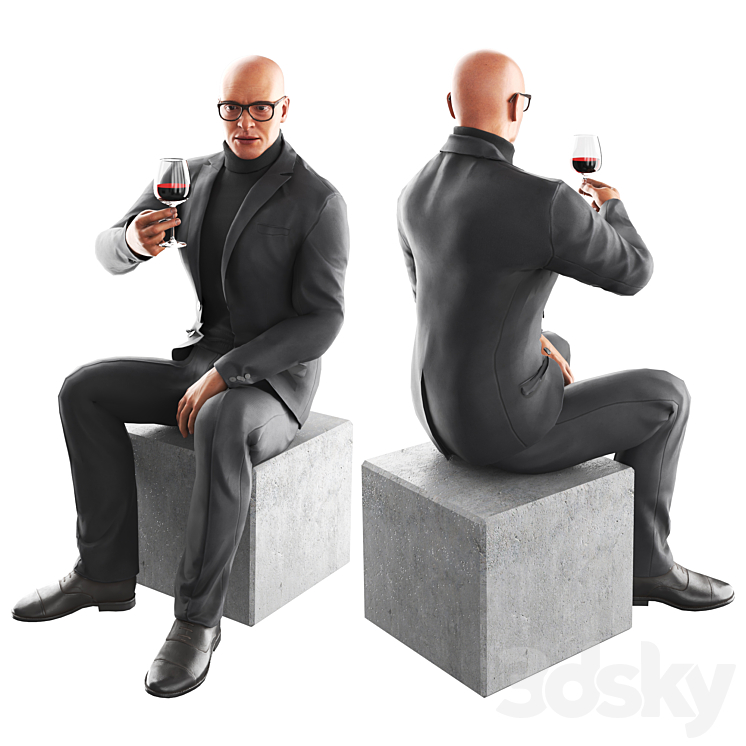 Richard Seat Wine 3DS Max Model - thumbnail 3