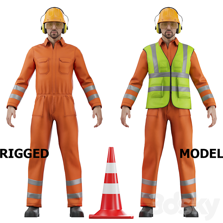 Road worker 3DS Max - thumbnail 1