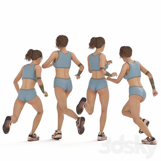 Runner Woman 04 poses 3ds Max - thumbnail 3