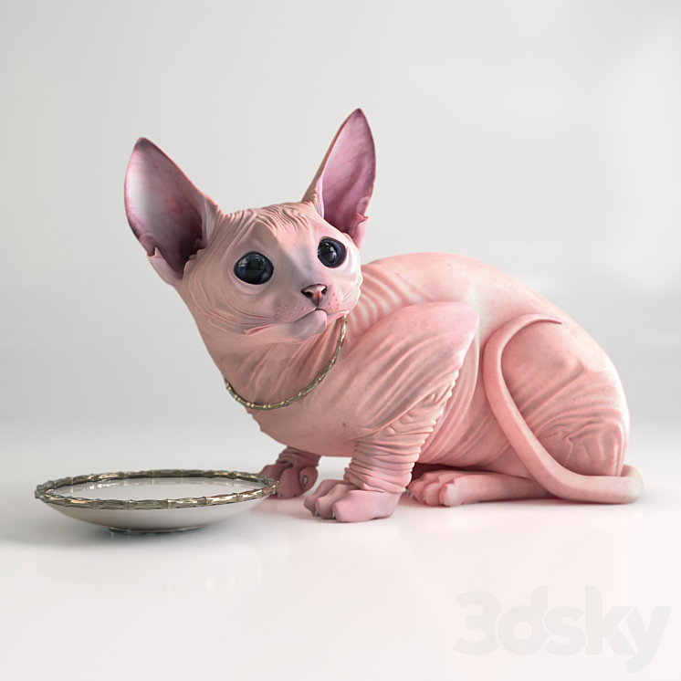 Sphynx cat 3DS Max Model - thumbnail 1