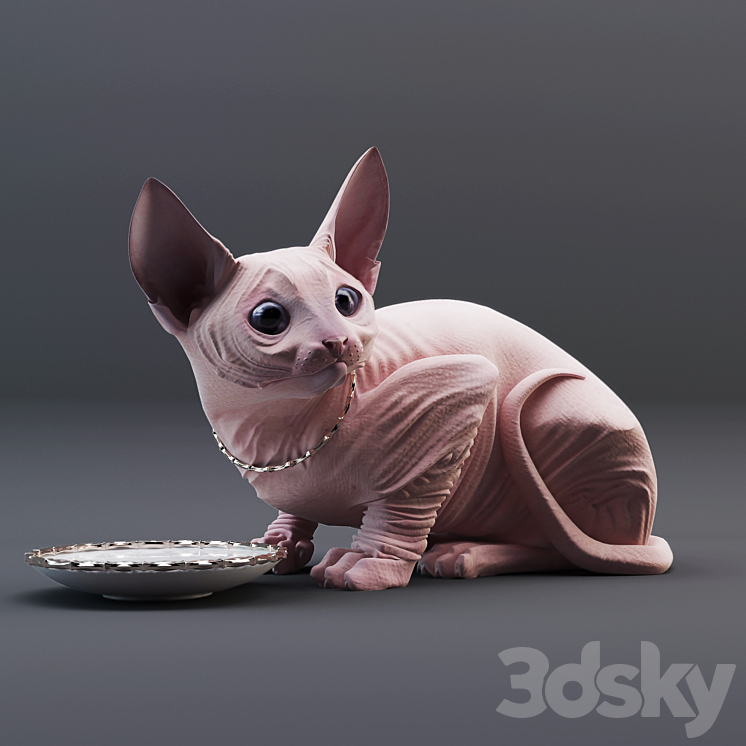 Sphynx cat 3DS Max Model - thumbnail 2