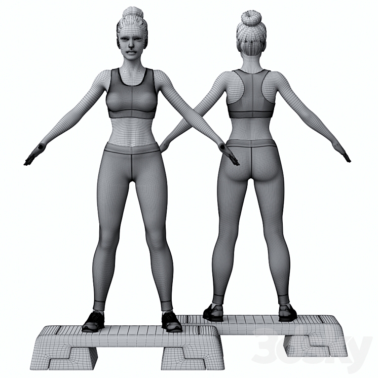 Step aerobics 3DS Max - thumbnail 2