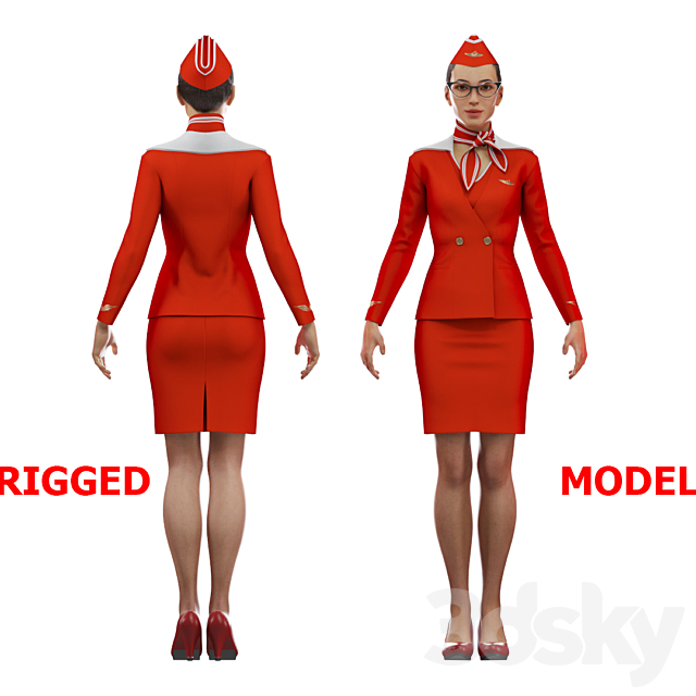 Stewardess 3ds Max - thumbnail 1