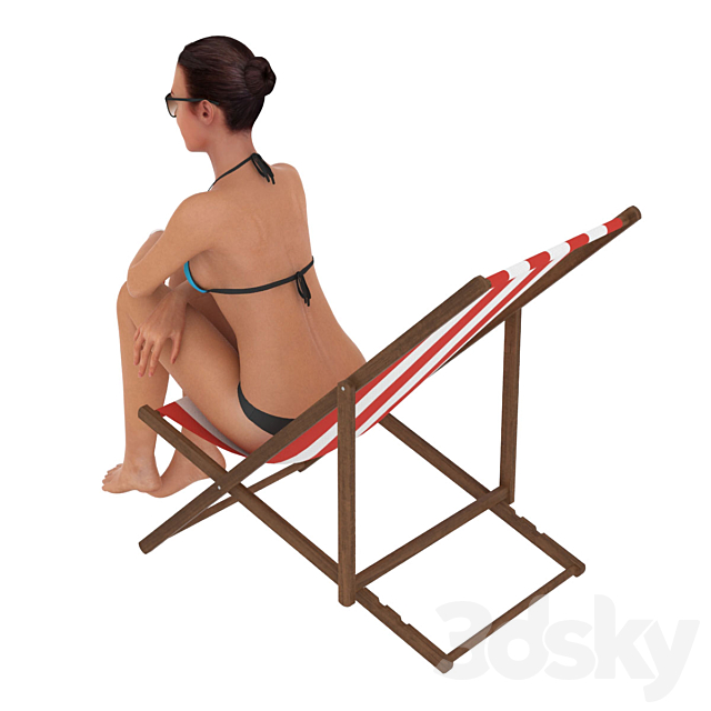 The girl in the beach chair 3DSMax File - thumbnail 4