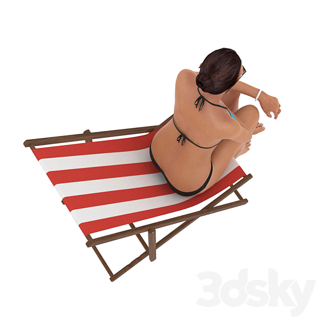 The girl in the beach chair 3DSMax File - thumbnail 5