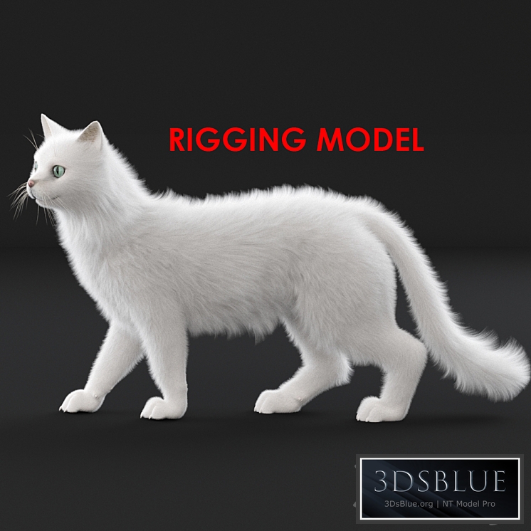 White cat (rig) 3DS Max - thumbnail 3