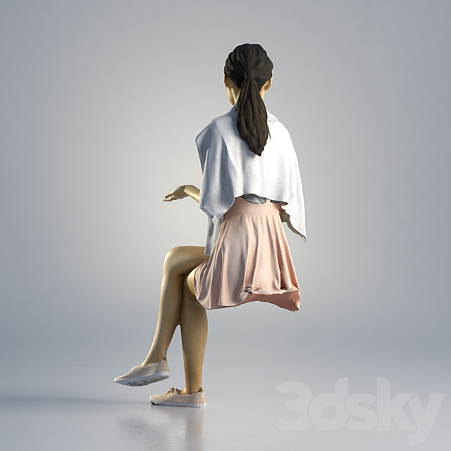 Woman Jess Casual Sitting 001 3ds Max - thumbnail 2