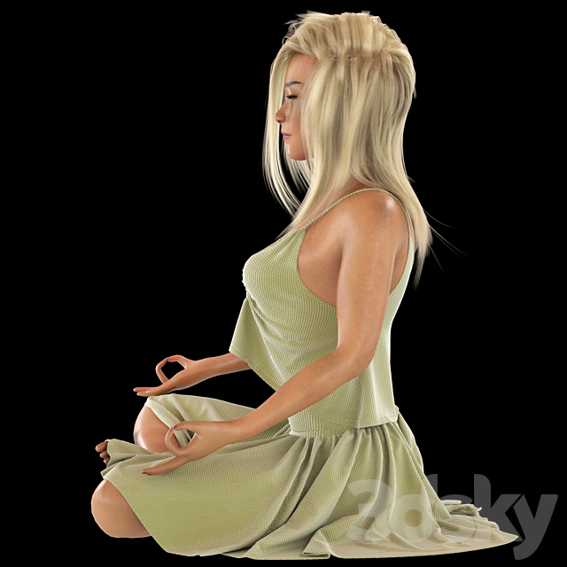 yoga girl 3ds Max - thumbnail 2