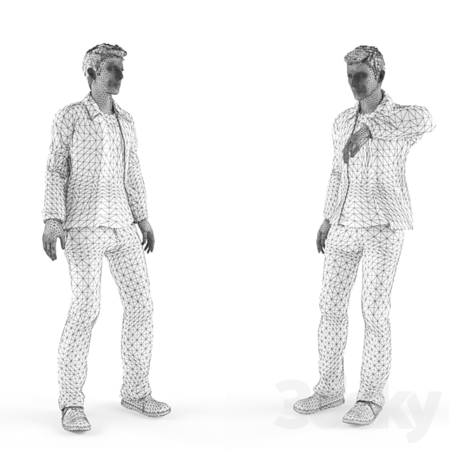 Young man in a jacket 3DS Max Model - thumbnail 2