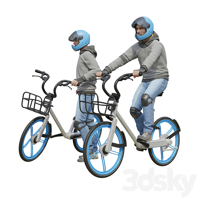 Young man on a bicycle 3ds Max - thumbnail 2