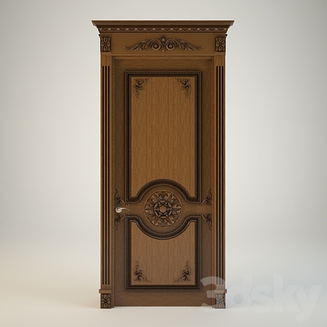 900h2300 door with carvings 3ds Max - thumbnail 1