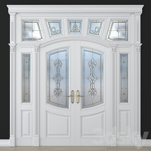 A door with a stained-glass window 3DS Max Model - thumbnail 1