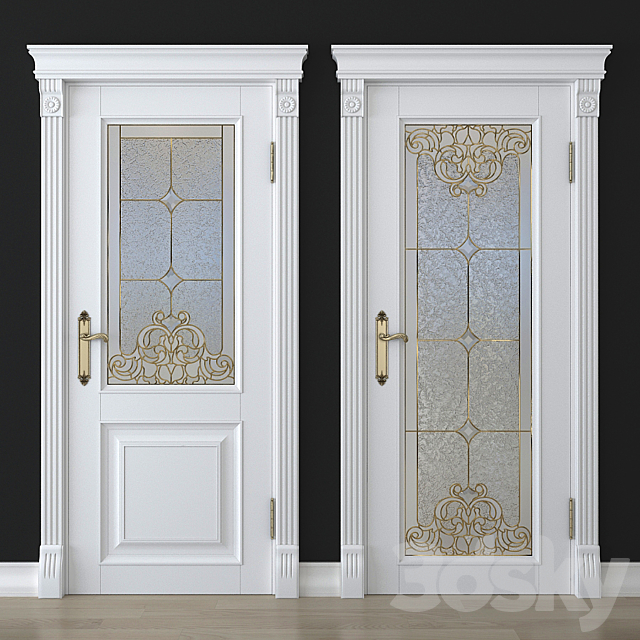 A door with a stained-glass window 3DSMax File - thumbnail 1