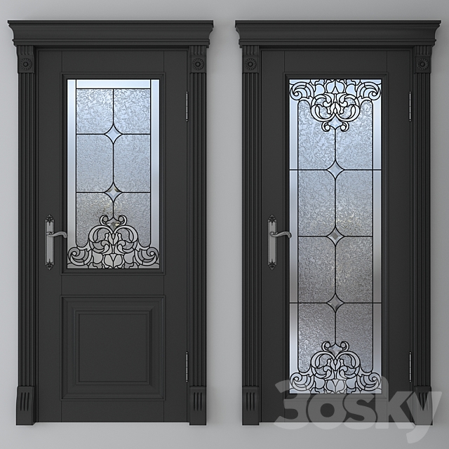 A door with a stained-glass window 3DSMax File - thumbnail 3