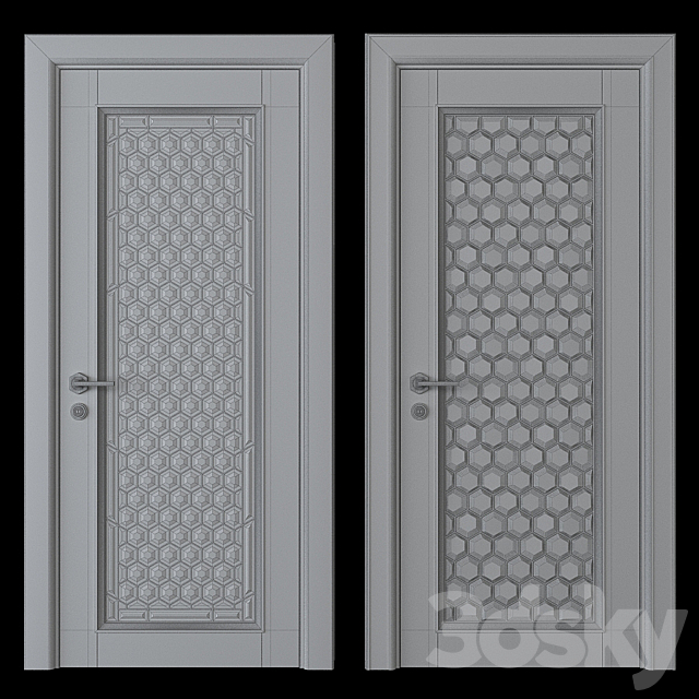 A door with a stained-glass window 3DSMax File - thumbnail 2