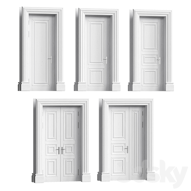 A set of classic doors 3ds Max - thumbnail 1