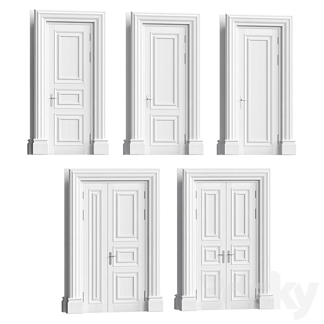 A set of classic doors 3ds Max - thumbnail 2