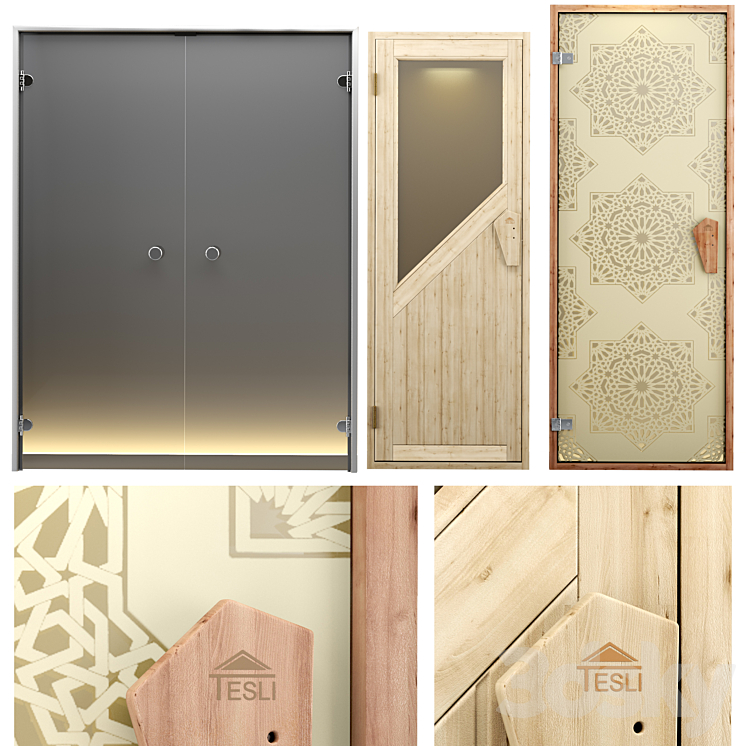 A set of doors for baths saunas and hammam 3DS Max Model - thumbnail 1