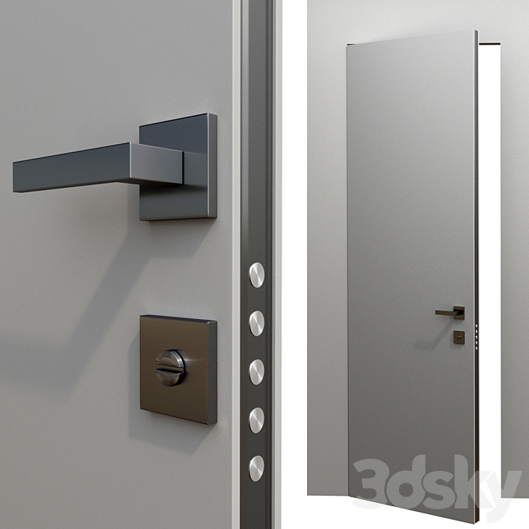 A set of doors with hidden hinges from Jaguar 3DS Max Model - thumbnail 1