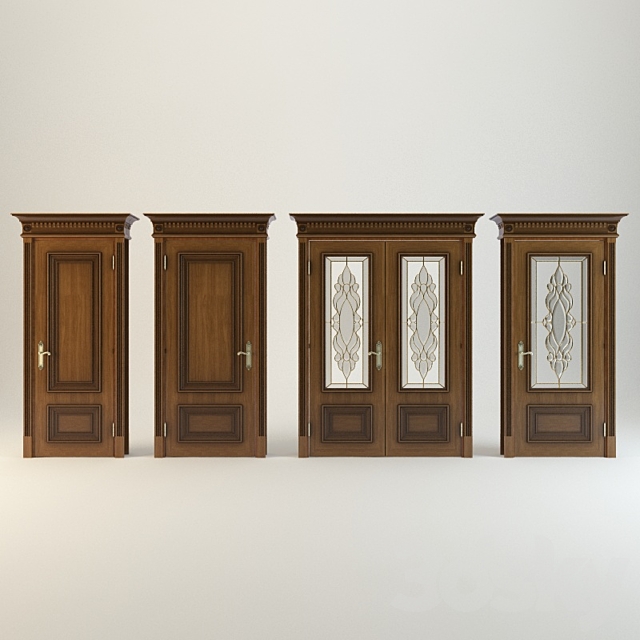 a set of doors with stained glass 3ds Max - thumbnail 1