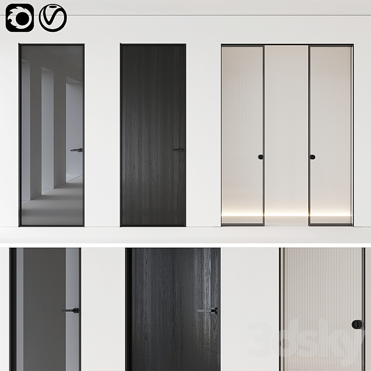 Aladin Swing Mono and Pocket door by Glas Italia Set 01 3DS Max - thumbnail 1