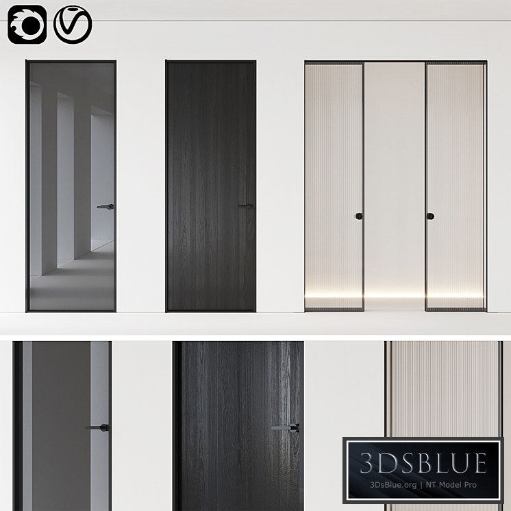 Aladin Swing Mono and Pocket door by Glas Italia Set 01 3DS Max - thumbnail 3