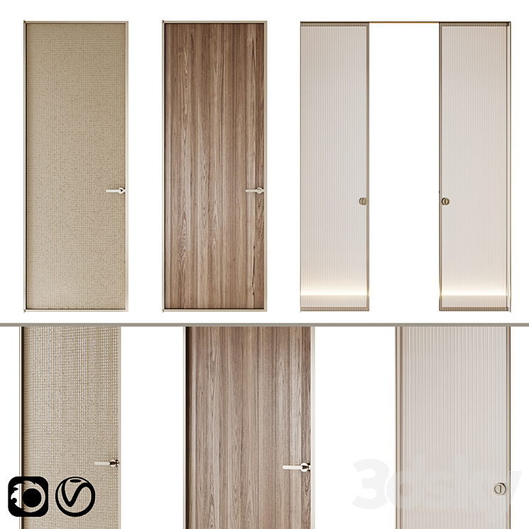 Aladin Swing Mono and Pocket door by Glas Italia set 02 3DS Max - thumbnail 1