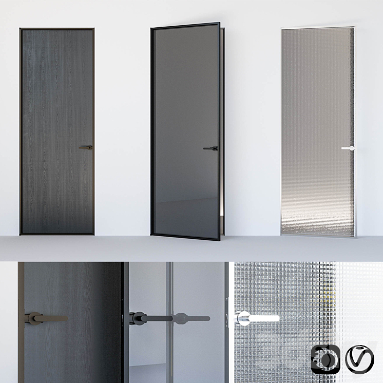 Aladin Swing Mono door by Glas Italia 3DS Max - thumbnail 1