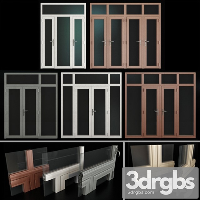 Aliuminievye Doors Stained Aluminum 3dsmax Download - thumbnail 1