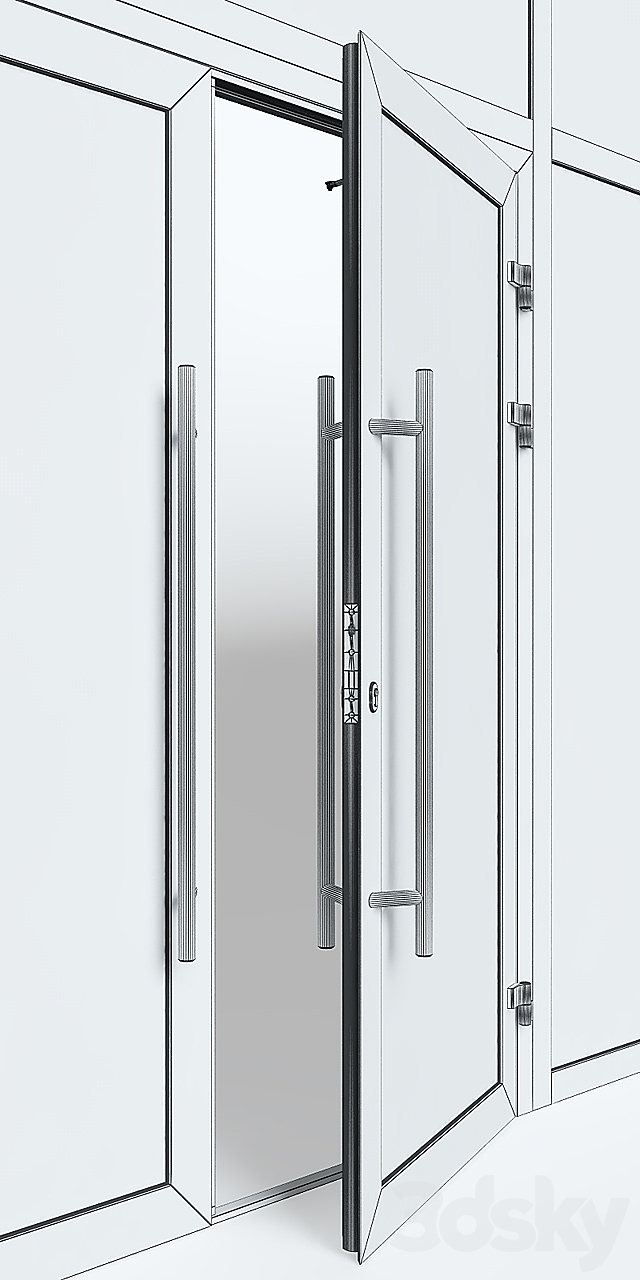 Aluminium door with partitions 3DSMax File - thumbnail 3