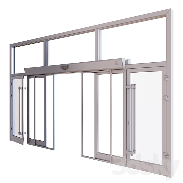 Aluminum door 3DS Max Model - thumbnail 3