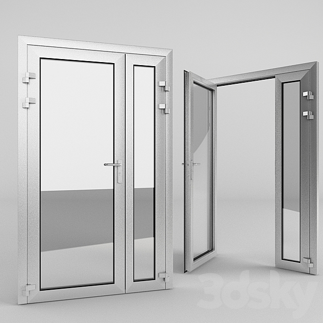 aluminum door 3DS Max Model - thumbnail 1