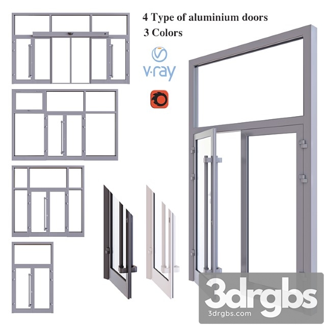 Aluminum door 3dsmax Download - thumbnail 1