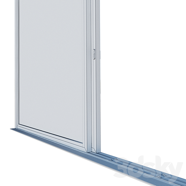 Aluminum sliding door 3DS Max Model - thumbnail 3