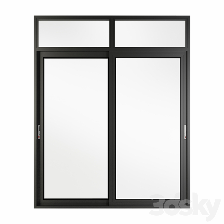 Aluminum Sliding Door & windows with header 3DS Max - thumbnail 2