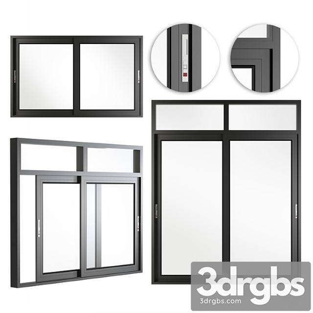 Aluminum sliding door & windows with header - thumbnail 1