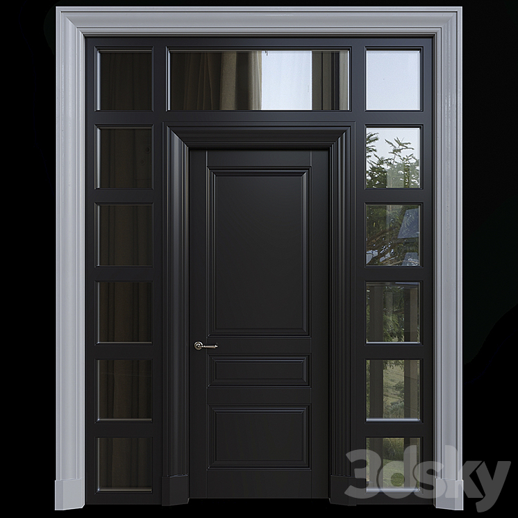 American style door 3DS Max - thumbnail 1