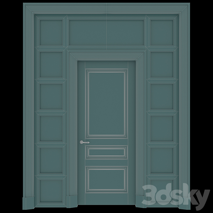 American style door 3DS Max - thumbnail 2